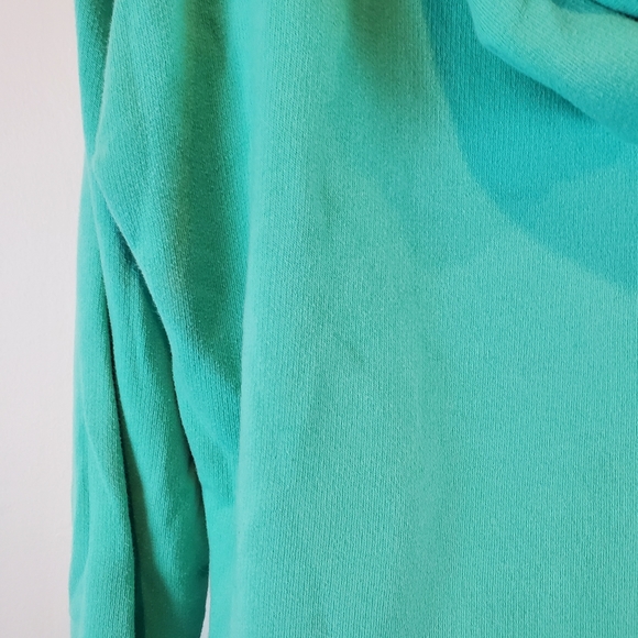 Victorias Secret LOVE Pink Mint Green Hoodie Size S Womens Drawstring Raw Hem - Picture 4 of 7